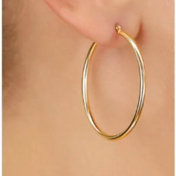 1 Pair Vintage Style Simple Style Round Plating Titanium Steel 18K 35mm - Picture 4 of 5